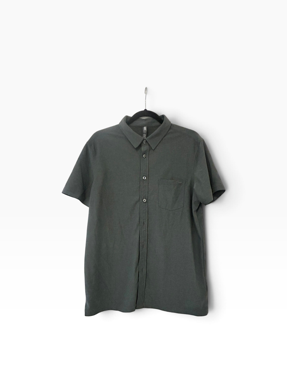 Vuori Ponto Short Sleeve Button Down Shirt Men’s M Heather Green DreamKnit